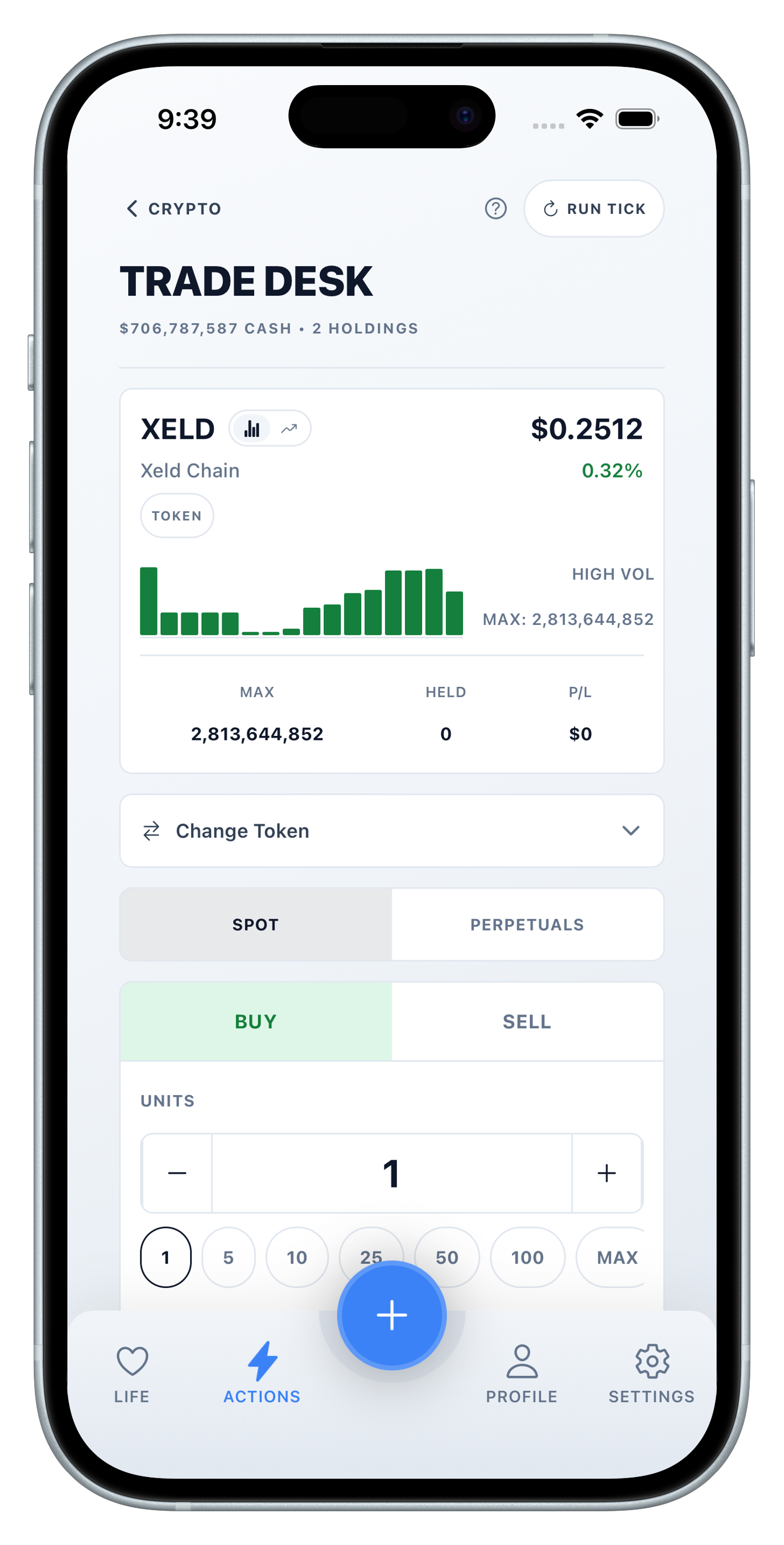 Cryptocurrency trading desk with real-time charts, portfolio balance, and market orders